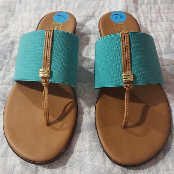 901- Italian Shoemakers Sutton Sandals Green Color Size 7.5 - Picture 4 of 10